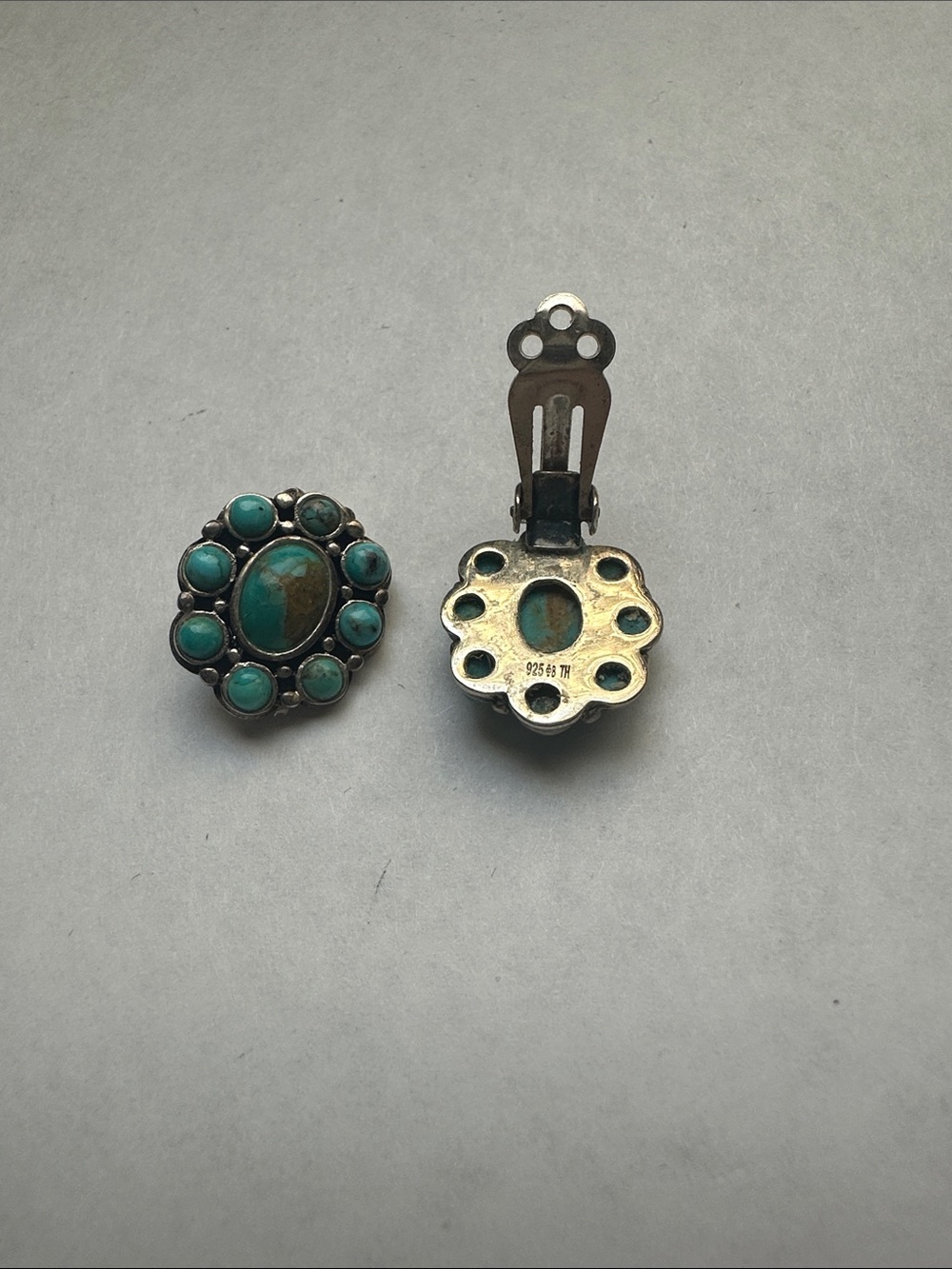 Faux Turquoise Clip on Earrings